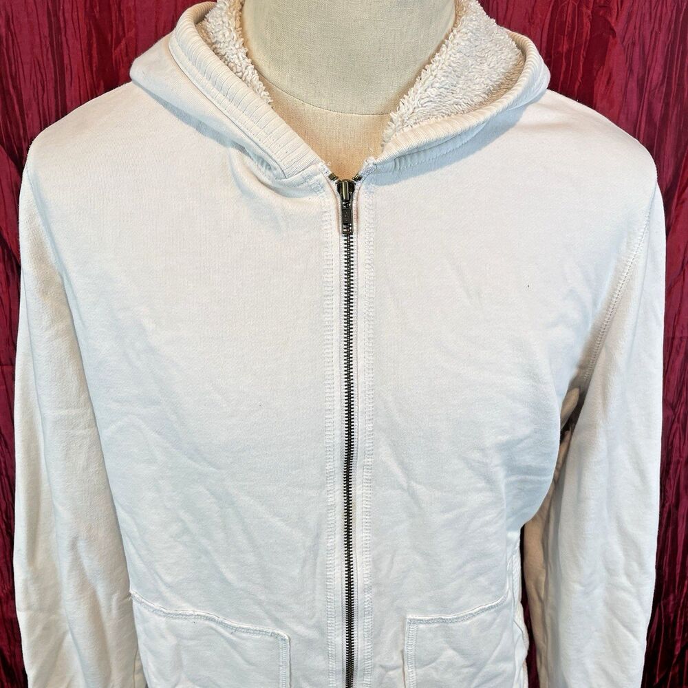 Womens Faded Glory White Cotton Blend Full Zip Hoodie sz 3X